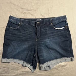 Terry and Sky Jean shorts 22W